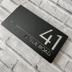 Matt Black House Name Plate