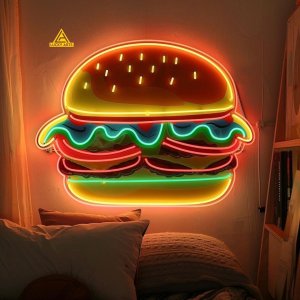 Burger Sign Neon Light | Lucky Arts