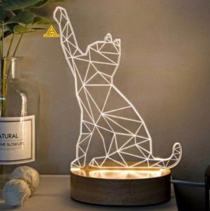 2D Cat Illusion Lamp | Lucky Arts