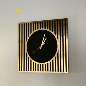 Modern Gold & Black Combination Wall Clock | Lucky Arts